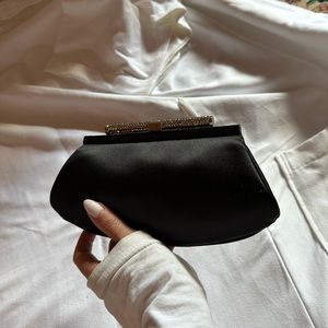 VINTAGE ANN TAYLOR BRAND NEW SATIN EVENING CLUTCH DIAMOND CLOSURE SEXY PURSE